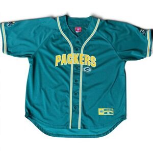 Vintage Green Bay Packers Baseball-style Button-up Jersey Men's Size XL